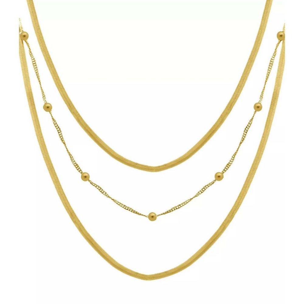 New AND NOW THIS 18K Gold Plated Layered Chain Necklace